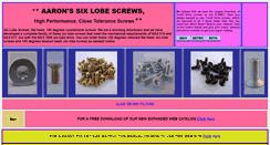 Desktop Screenshot of aaronssixlobescrews.com