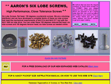 Tablet Screenshot of aaronssixlobescrews.com